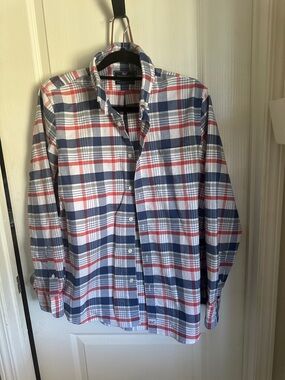 Vineyard Vines Men's Plaid Button-Down Shirt - White, Blue, Red